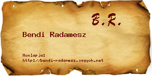 Bendi Radamesz névjegykártya